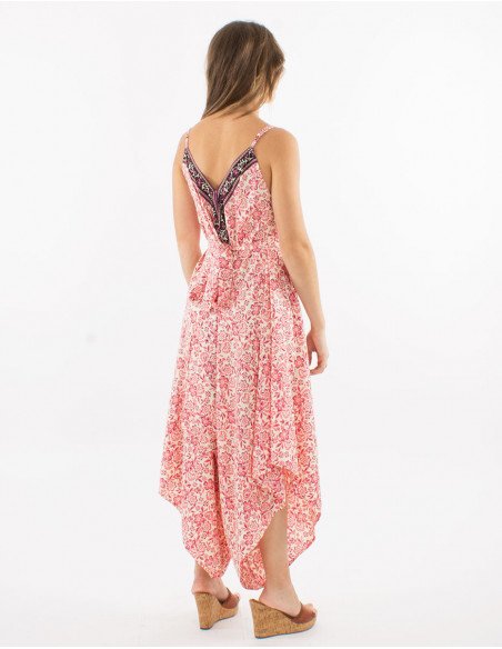 Boho floral belted jumpsuit