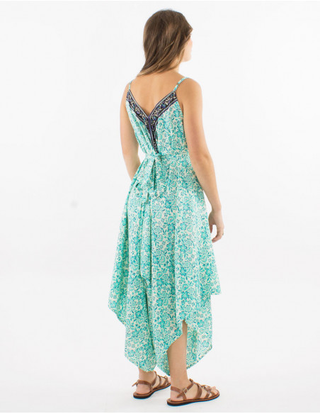 Combinaison à ceinture boho florale