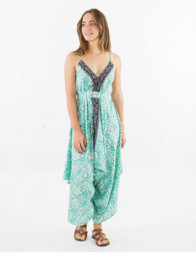 Combinaison à ceinture boho florale