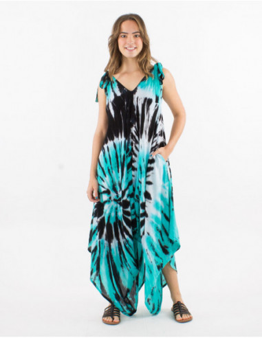 Tie and Dye beach suit with straps