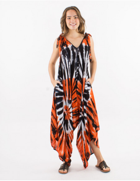 Tie and Dye beach suit with straps