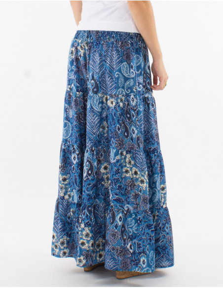 Silver cashmere boho maxi skirt