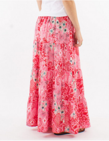 Silver cashmere boho maxi skirt