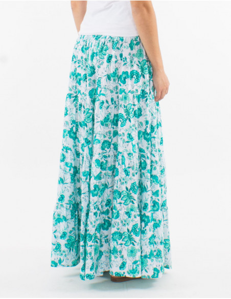 Jupe longue viscose bohème fleurie