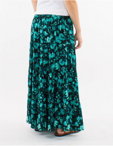 Bohemian viscose floral long skirt