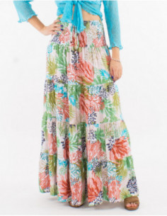 Tropical print long skirt... 2