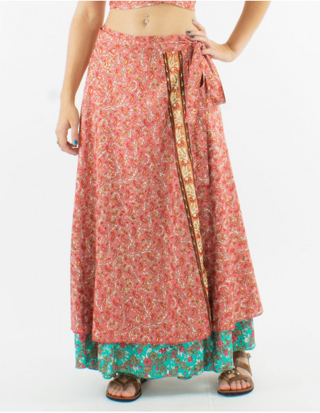 Gold hippie wrap skirt