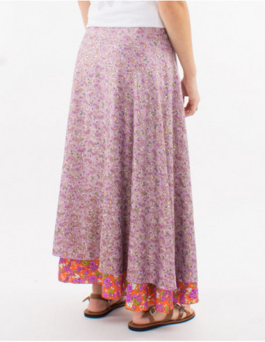 Jupe longue portefeuille hippie dorée