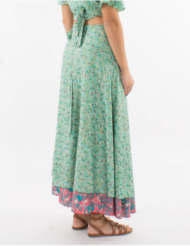 Jupe longue portefeuille hippie dorée