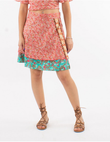 Gold paisley wrap skirt