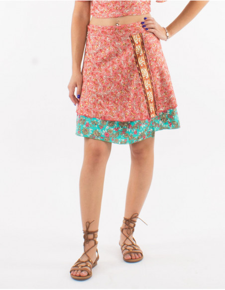 Gold paisley wrap skirt