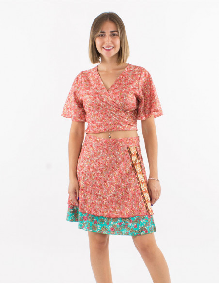 Gold paisley wrap skirt