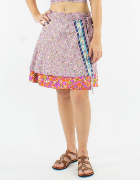 Gold paisley wrap skirt