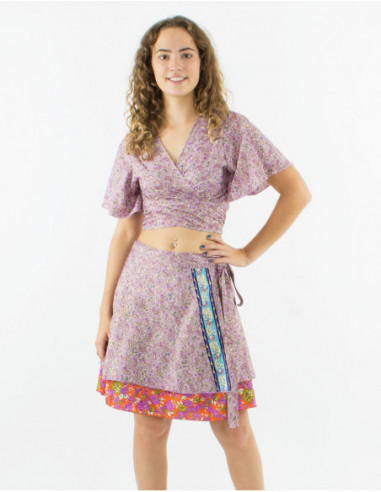 Gold paisley wrap skirt