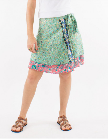 Gold paisley wrap skirt