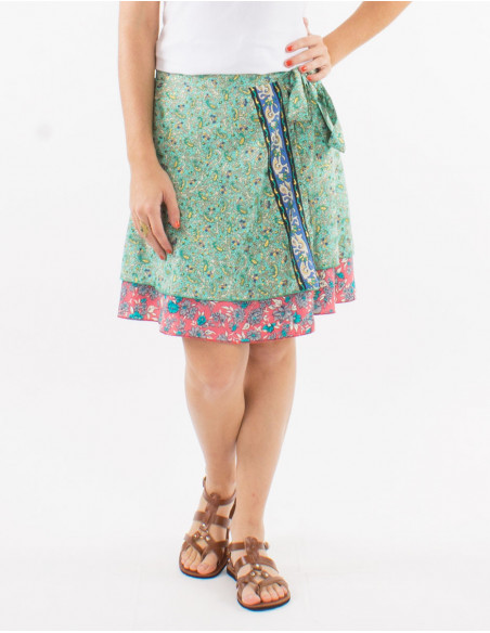 Gold paisley wrap skirt