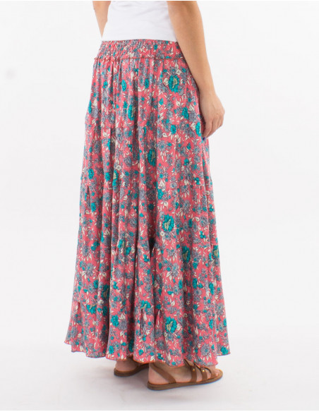 Bohemian flowing long skirt with ruffles