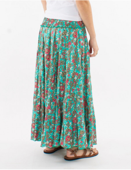 Bohemian flowing long skirt with ruffles
