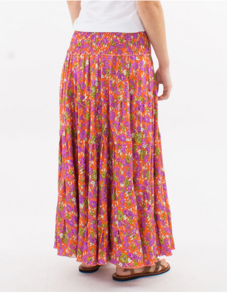 Bohemian flowing long skirt with ruffles