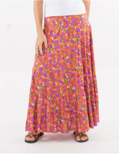 Bohemian flowing long skirt with ruffles