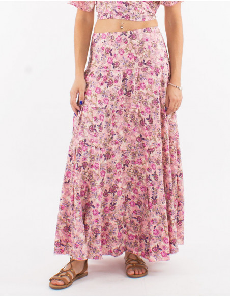 Romantic long skirt with ruffles