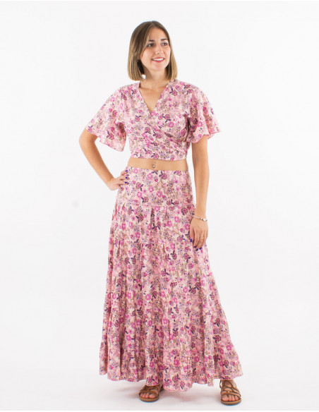 Romantic long skirt with ruffles