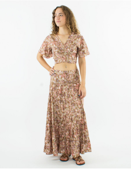Romantic long skirt with ruffles