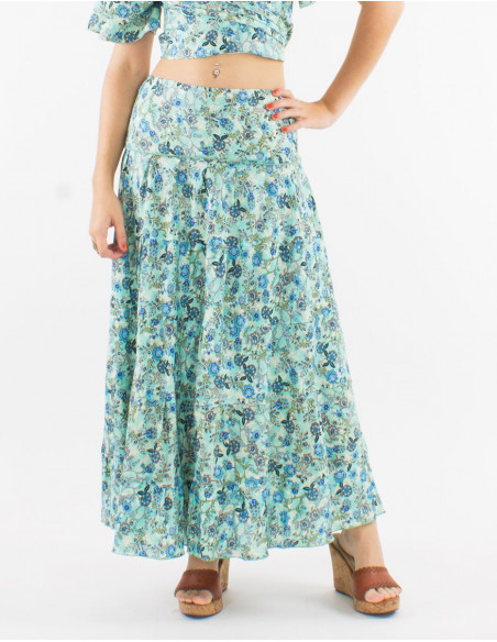 Romantic long skirt with ruffles