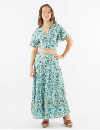 Romantic long skirt with ruffles