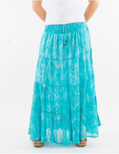 Long summer skirt pastel aztec pattern