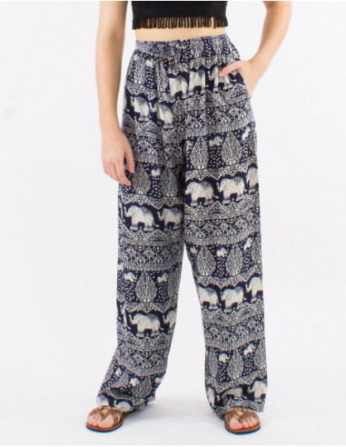 Elephant print viscose pants