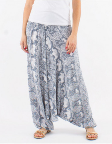 Pantalon sarouel hippie à éléphants