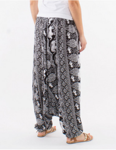 Pantalon sarouel hippie à éléphants