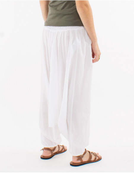 Sarouel fourche basse basique en coton