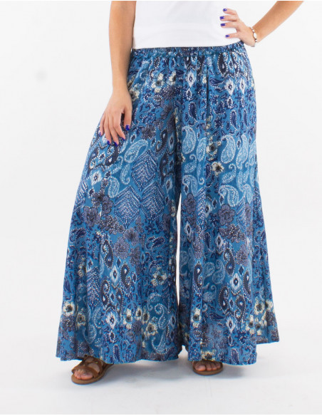 Pantalon oversize motif original argent