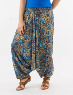 Pantalon sarouel boho cachemire doré
