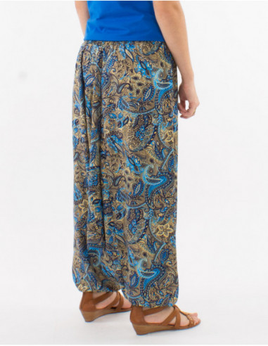Pantalon sarouel boho cachemire doré