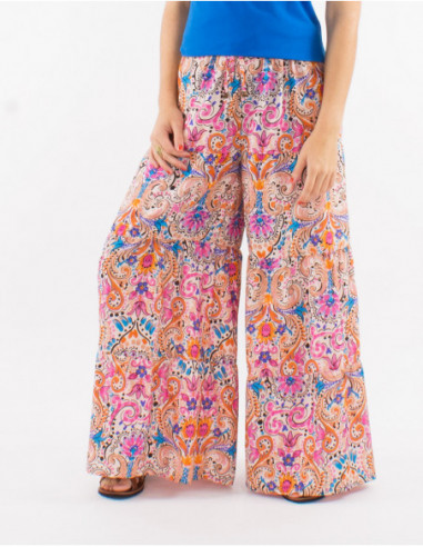 Pantalon oversize été cachemire pastel