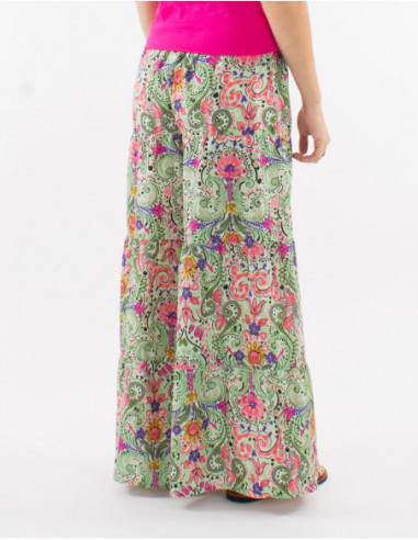 Pantalon oversize été cachemire pastel