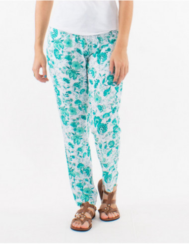 Bohemian summer pants with flowers