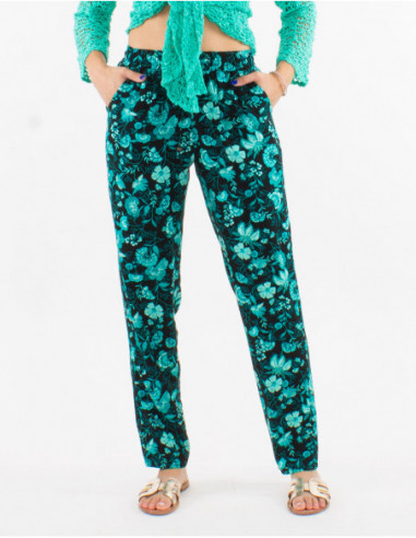 Bohemian summer pants with flowers