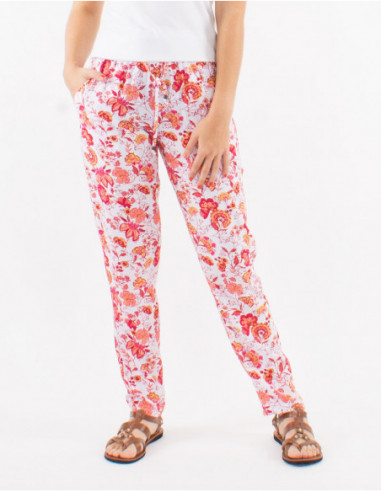 Bohemian summer pants with flowers