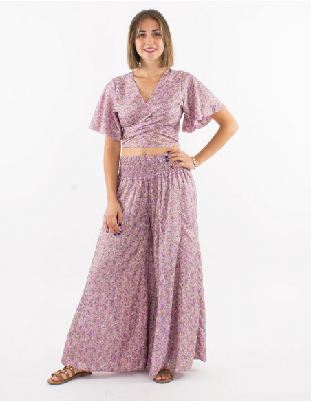 Original gold cashmere wide-leg pants