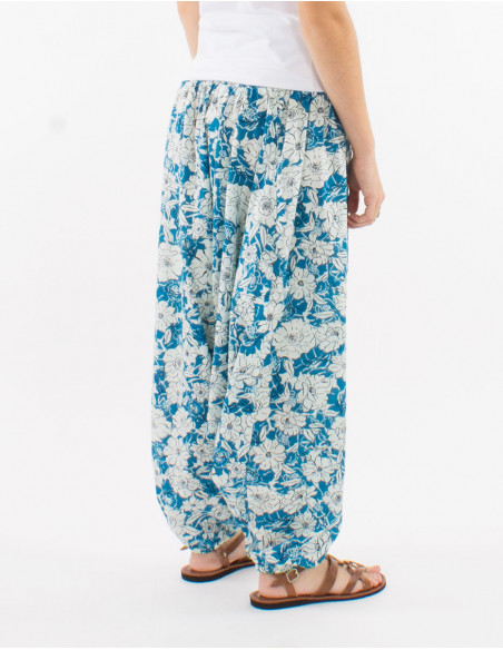 Sarouel en coton motif romantique