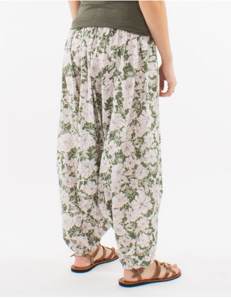 Sarouel en coton motif romantique