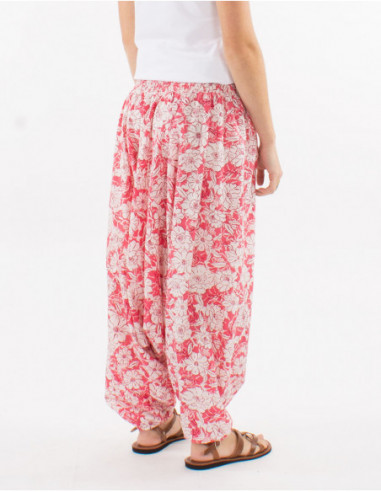 Sarouel en coton motif romantique