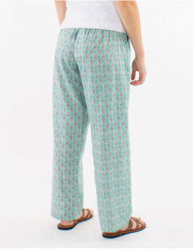 Summer pants with ethnic motif