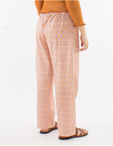 Pantalon d'été en coton motif ethnique