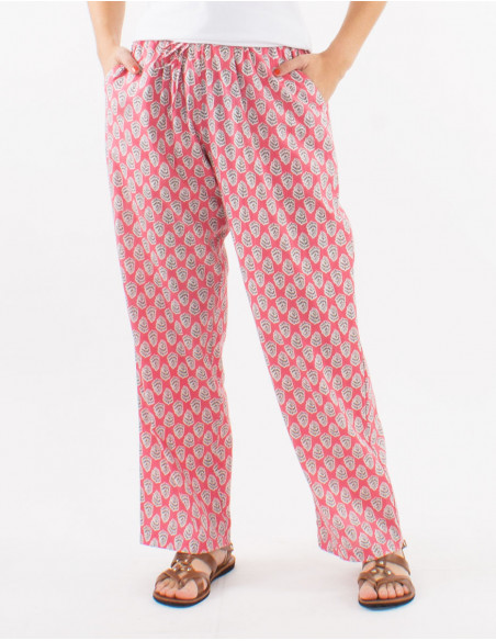 Summer pants with ethnic motif