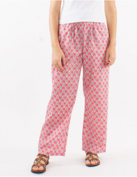 Summer pants with ethnic motif